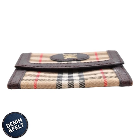 Burberry Brown/Tan Leather/Canvas Nova Check Coin Case/Wallet ♥️🤎 - Picture 5 of 8